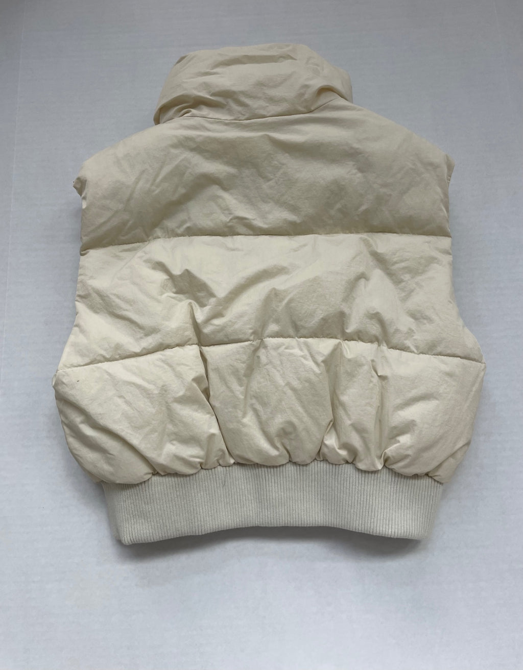 Unbranded Small Jackets/Coats Beige/Off-white Puffer nylon with ribbed knit trim