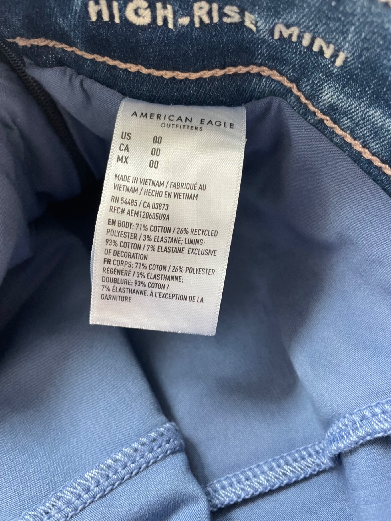 American Eagle Skirts/Skorts 00 Blue Denim/Cotton/Polyester/Elastane