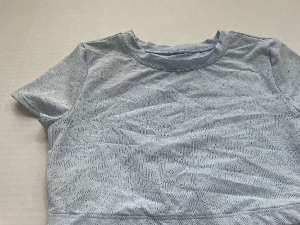 Aerie Tops Extra Small Light Blue Polyester (Recycled Nylon, Elastane, Nylon) with Lace and Mesh