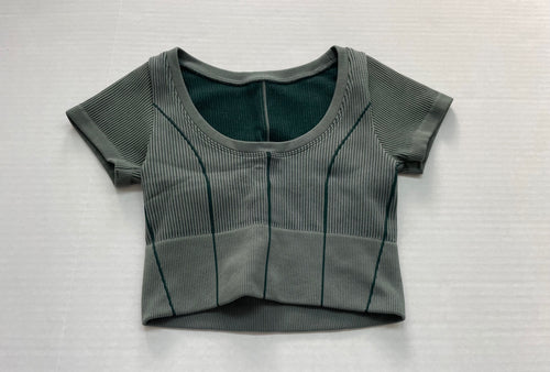 Aerie Tops Extra Small-Small Green Knit, Polyester
