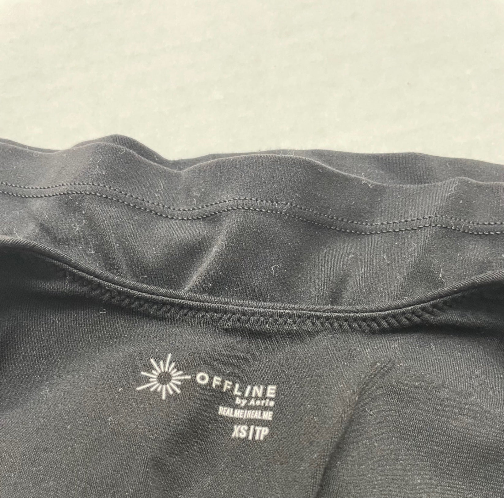 Aerie OFFLINE by Aerie Tops Extra Small Black Synthetic, likely polyester or nylon