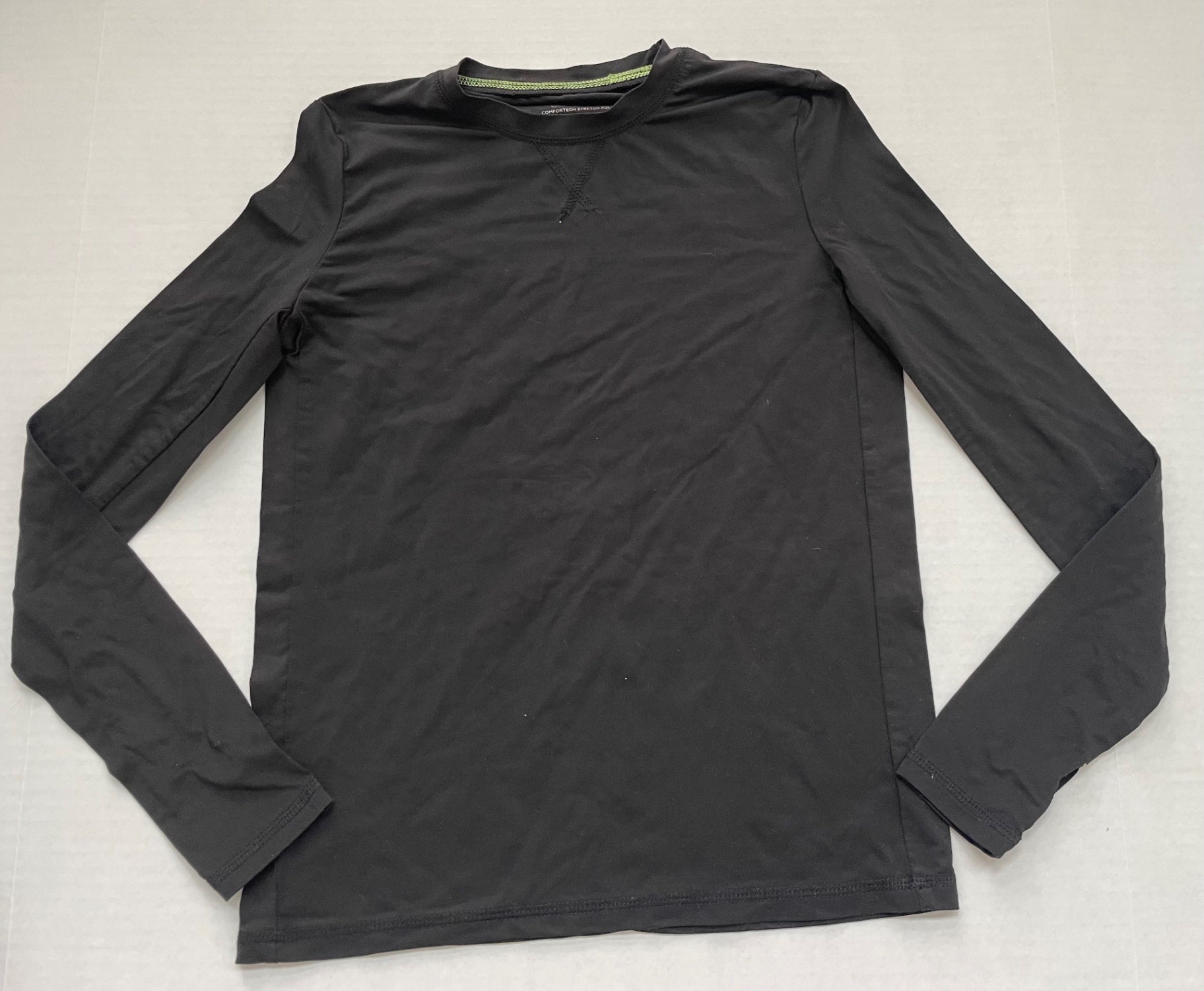 Cuddl Duds Tops Large Black Polyester, Spandex (exterior label indicates 92% polyester, 8% spandex)
