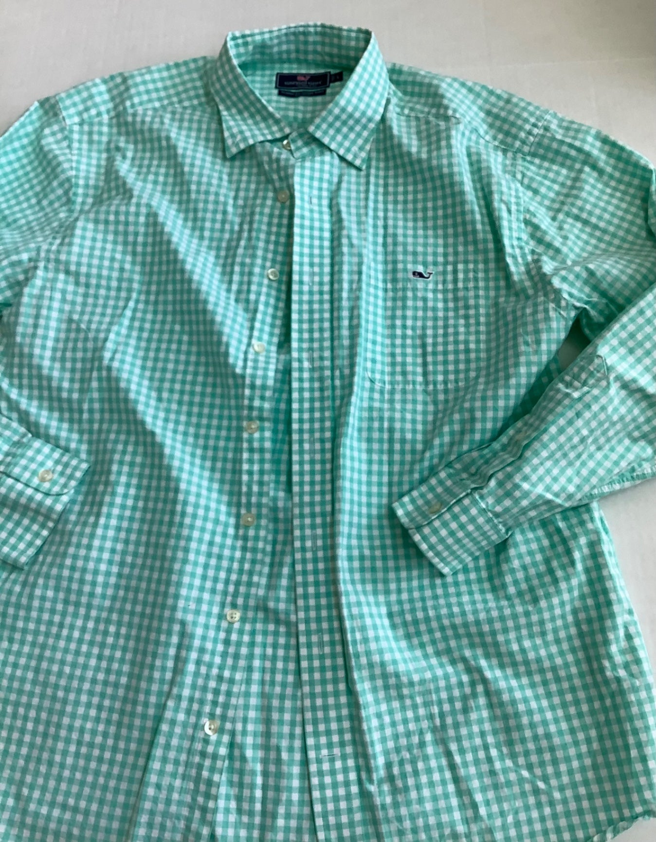 Vineyard Vines Tops Large Mint green and white Cotton