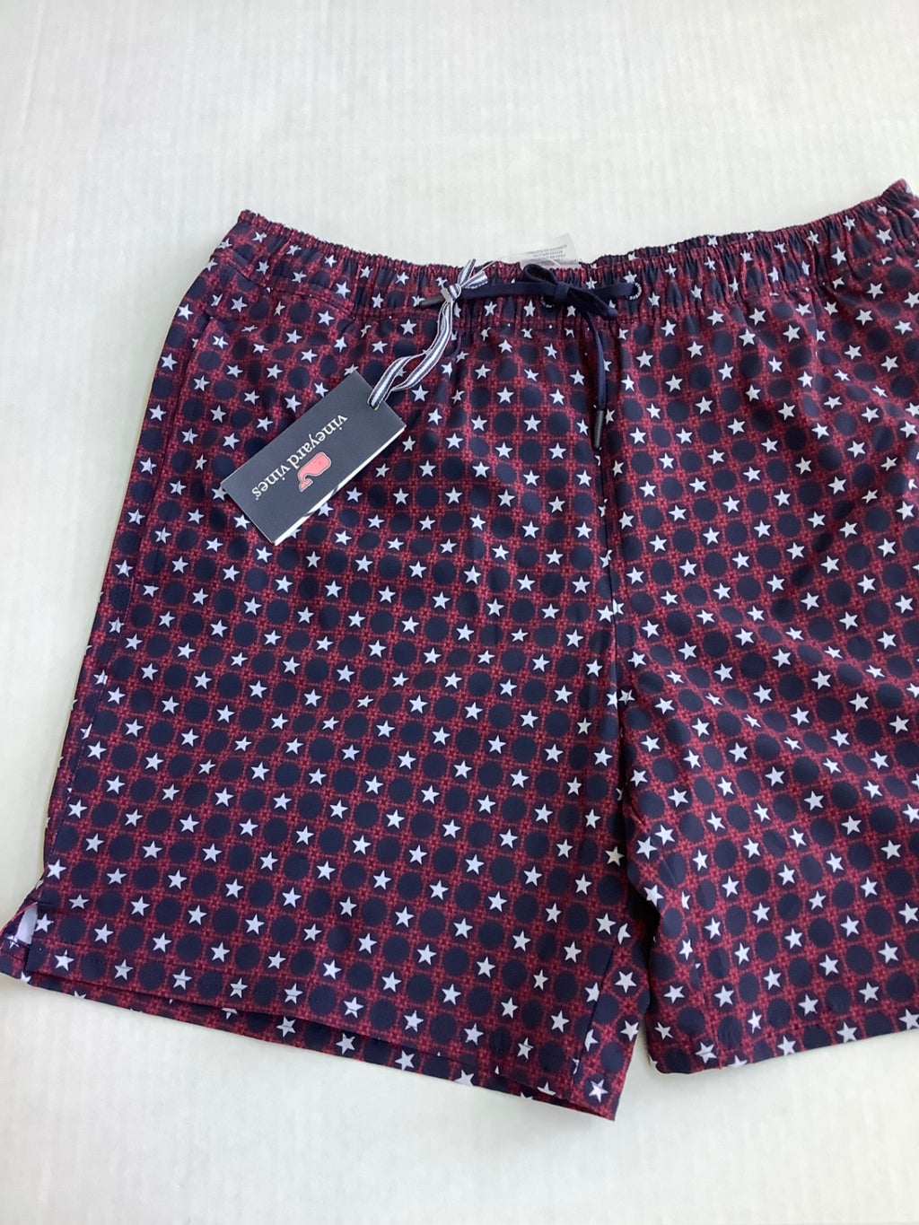 Vineyard Vines Swim Medium Red and Navy Blue Nylon/Polyester/Spandex