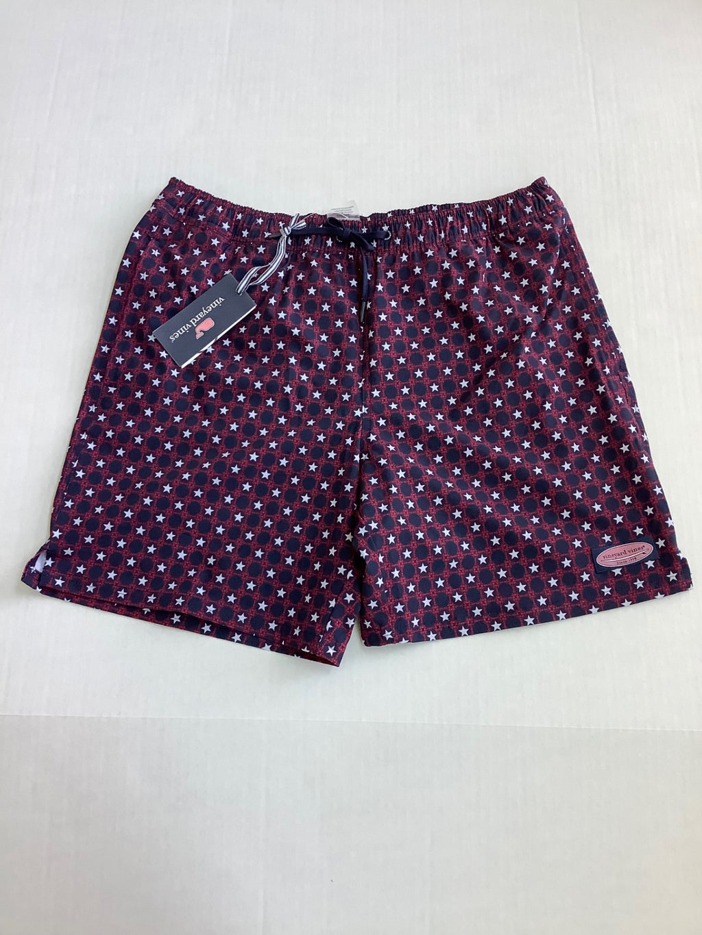 Vineyard Vines Swim Medium Red and Navy Blue Nylon/Polyester/Spandex