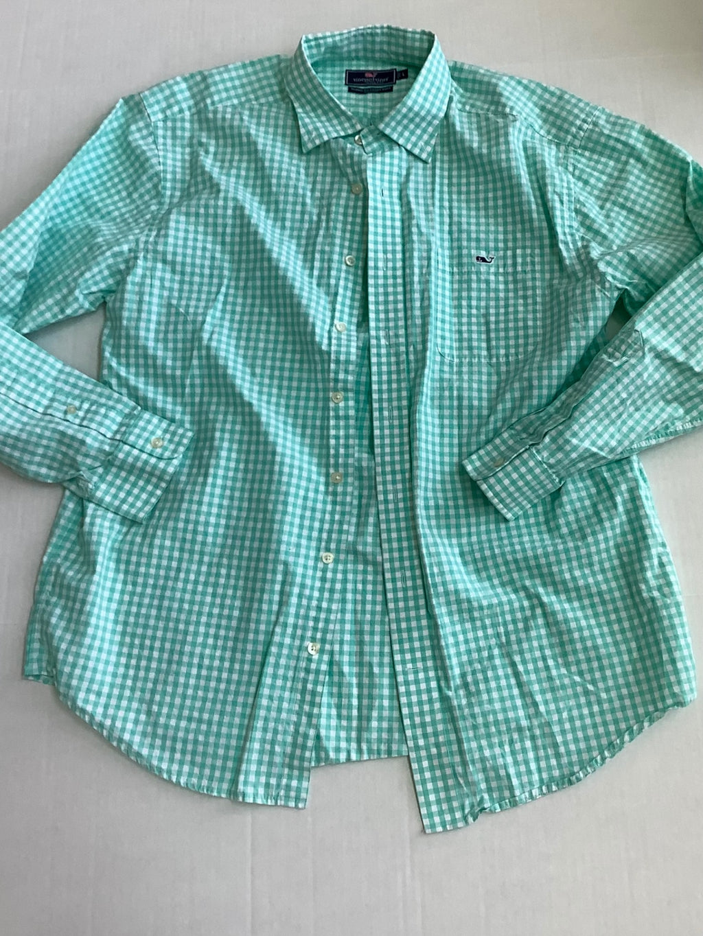 Vineyard Vines Tops Large Mint green and white Cotton
