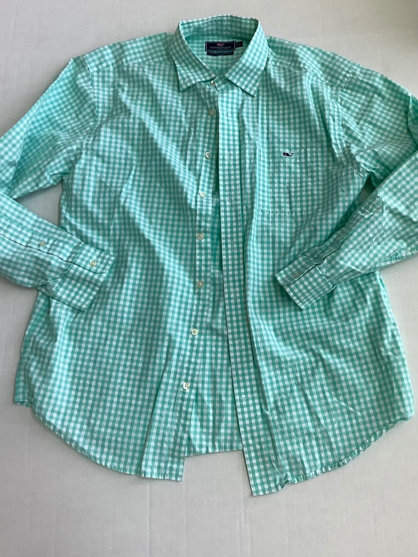 Vineyard Vines Tops Large Mint green and white Cotton