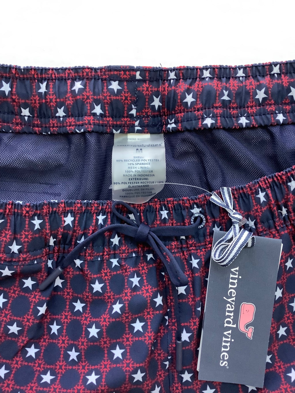Vineyard Vines Swim Medium Red and Navy Blue Nylon/Polyester/Spandex