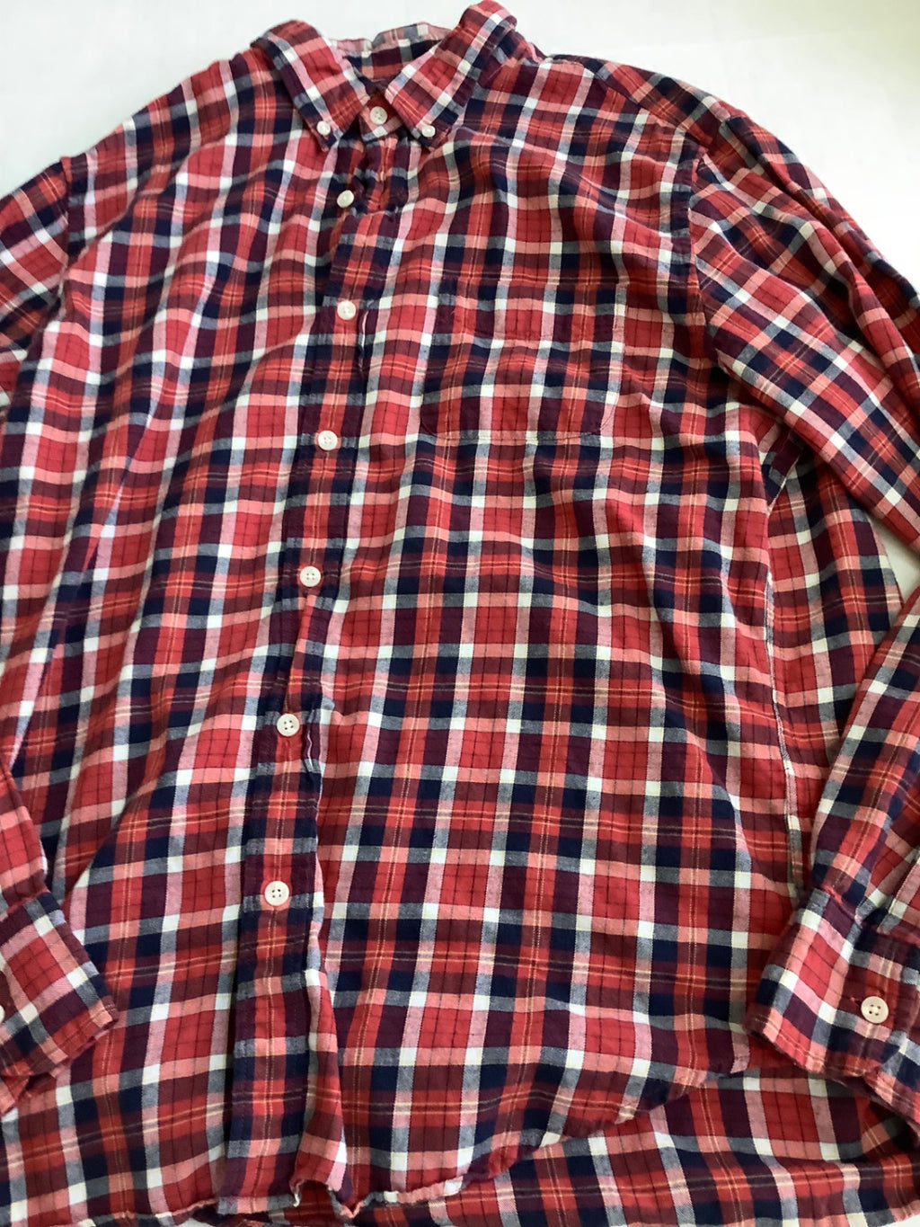 JCREW Tops Large Red, Blue, White Plaid Cotton