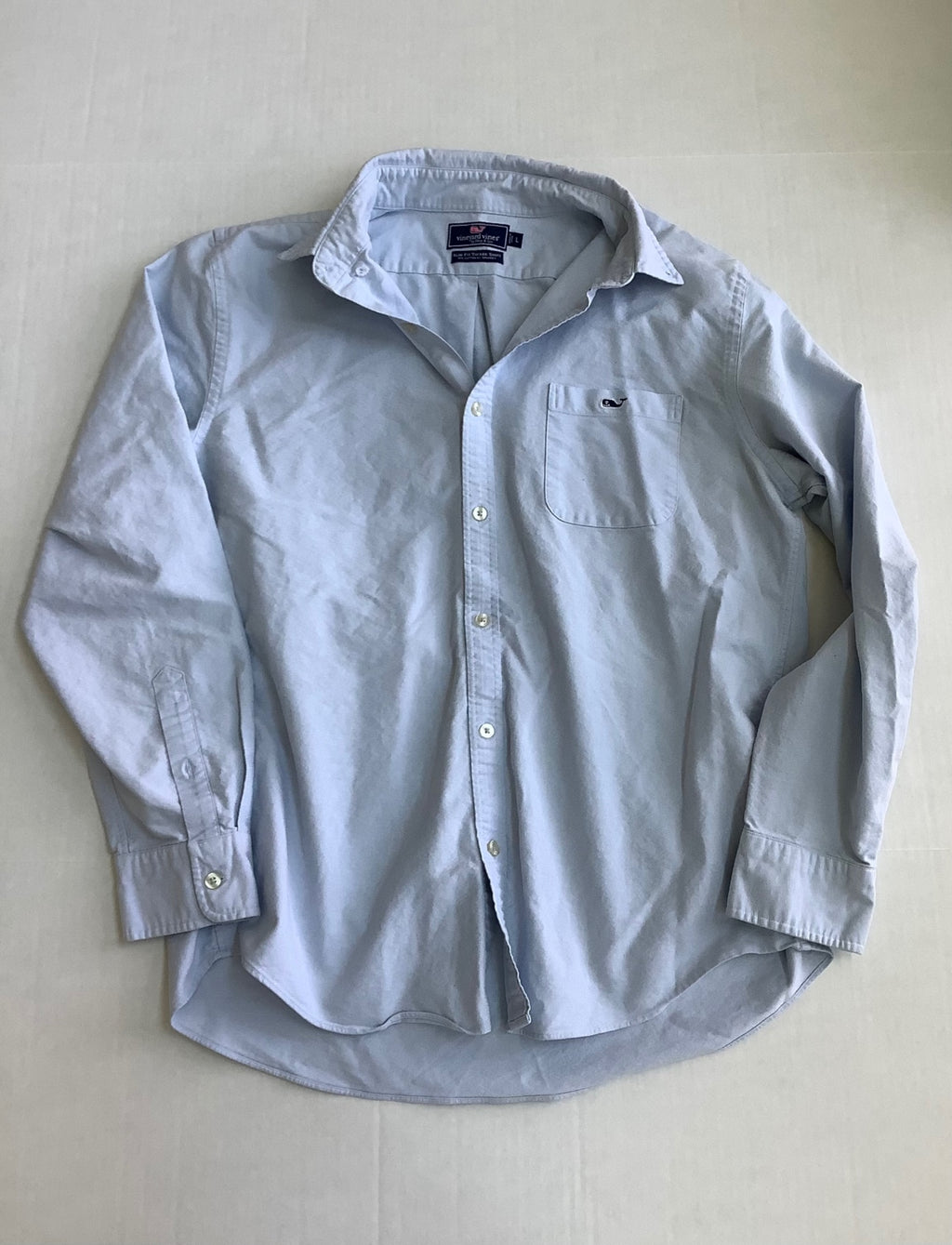 Vineyard Vines Tops Large Light Blue Cotton/Spandex