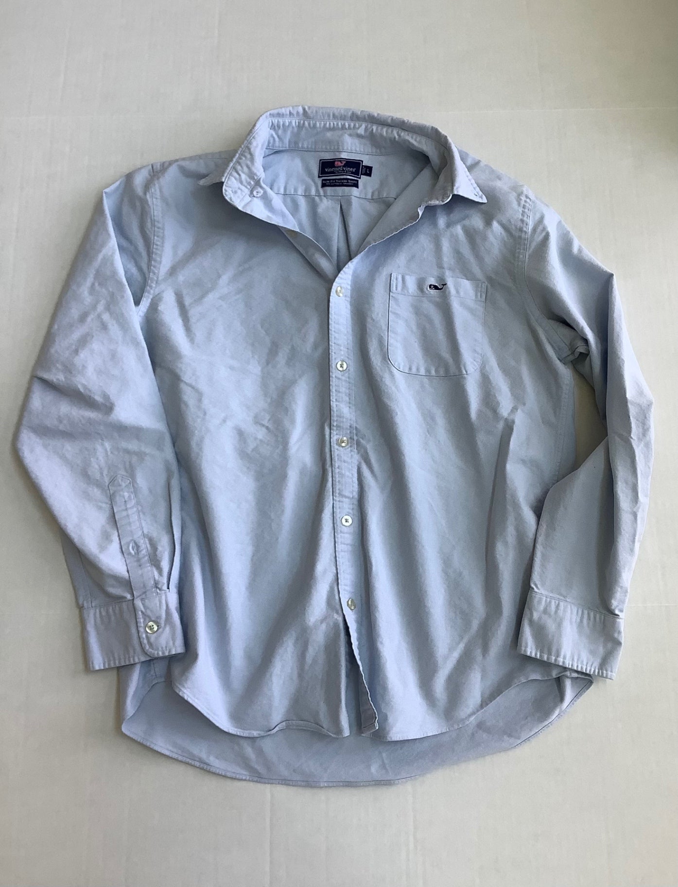 Vineyard Vines Tops Large Light Blue Cotton/Spandex