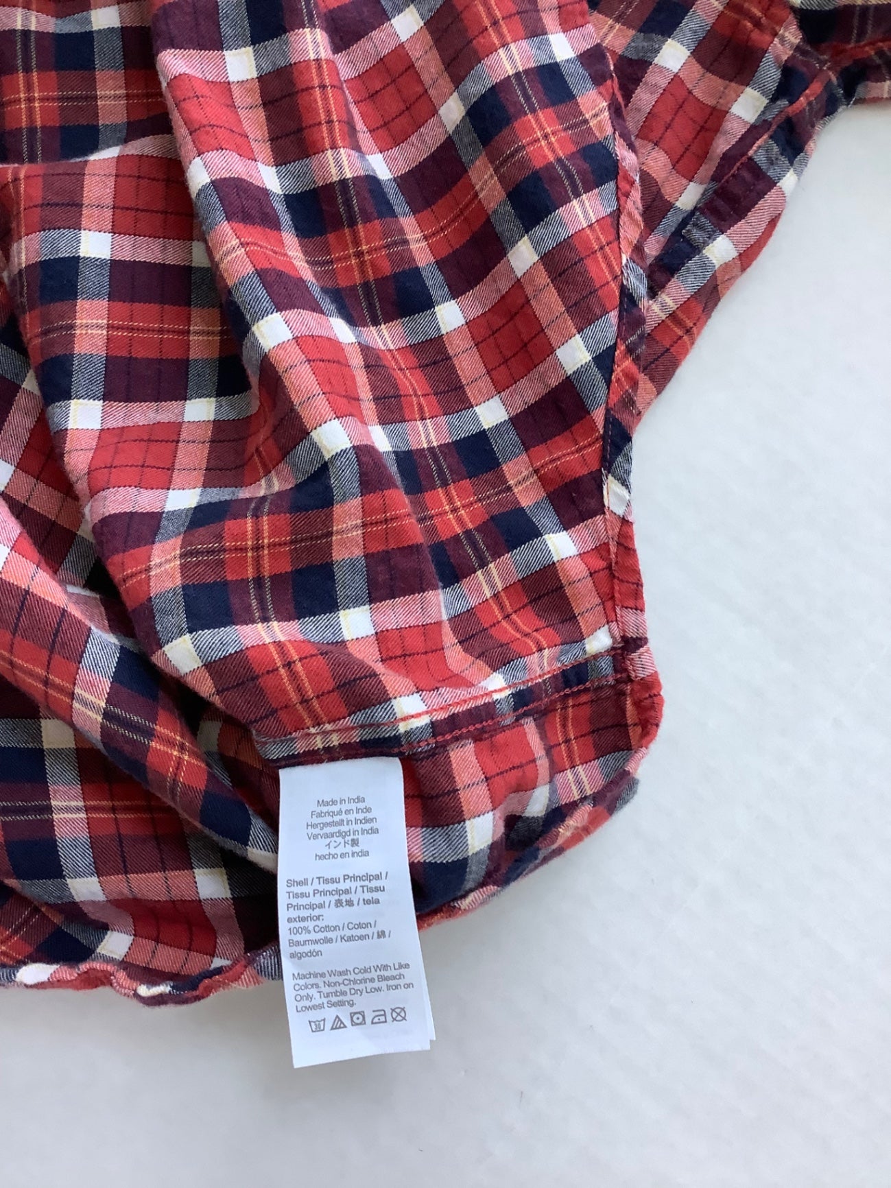 JCREW Tops Large Red, Blue, White Plaid Cotton