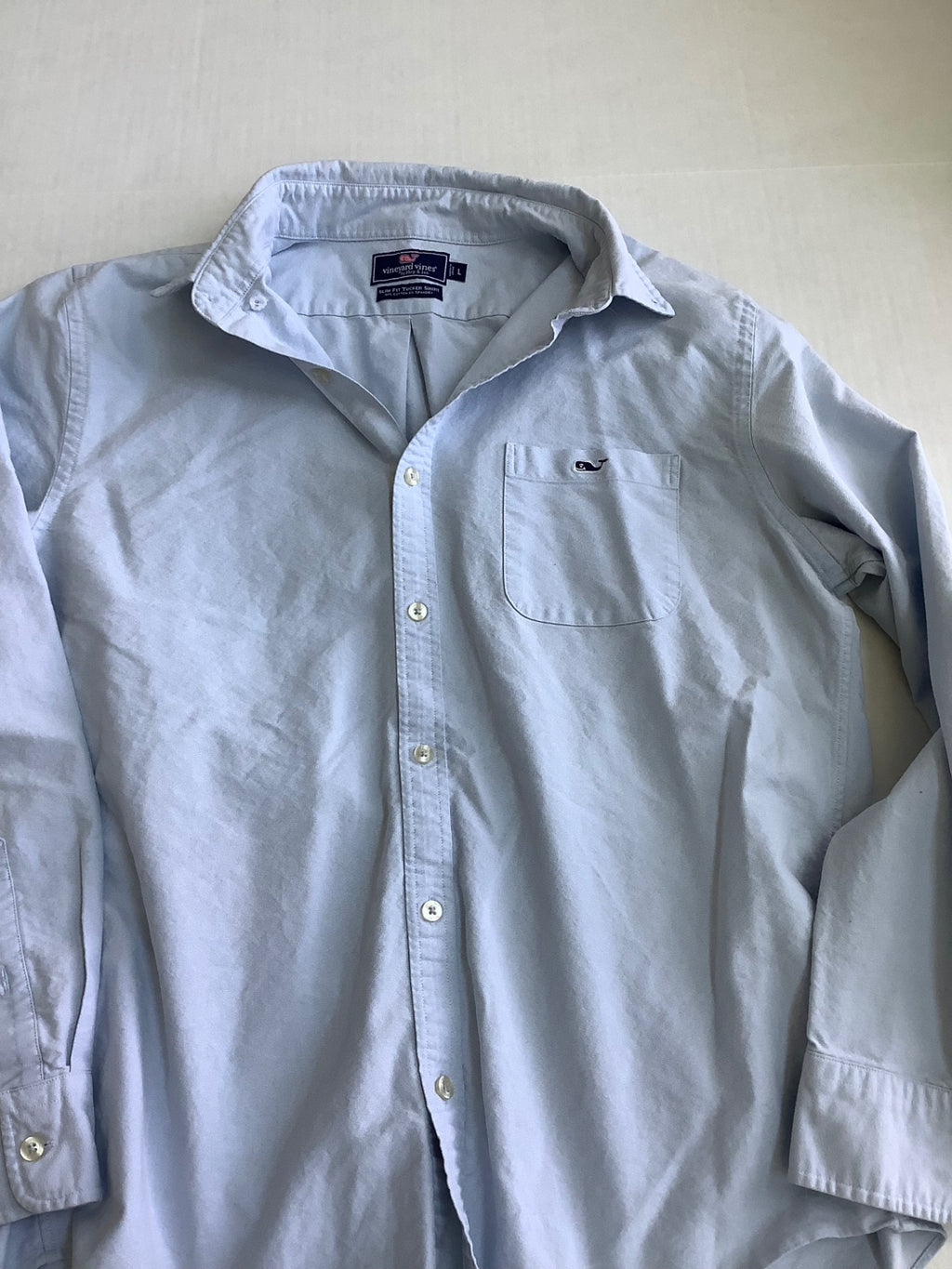 Vineyard Vines Tops Large Light Blue Cotton/Spandex