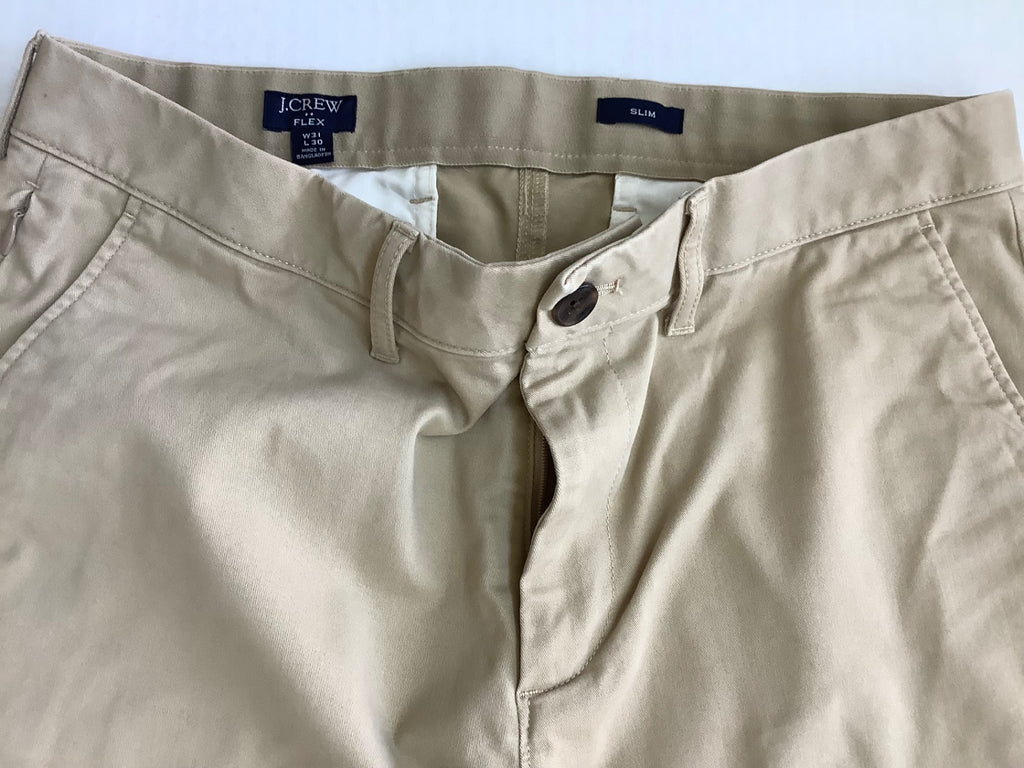 JCREW Slim Pants 31 Beige Cotton/Polyester blend