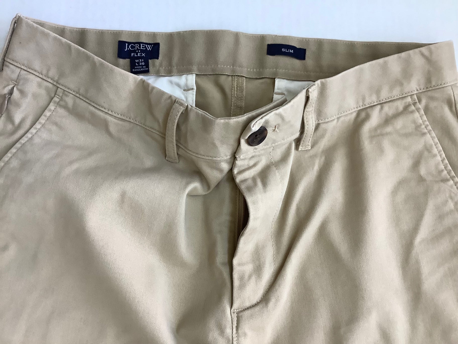 JCREW Slim Pants 31 Beige Cotton/Polyester blend