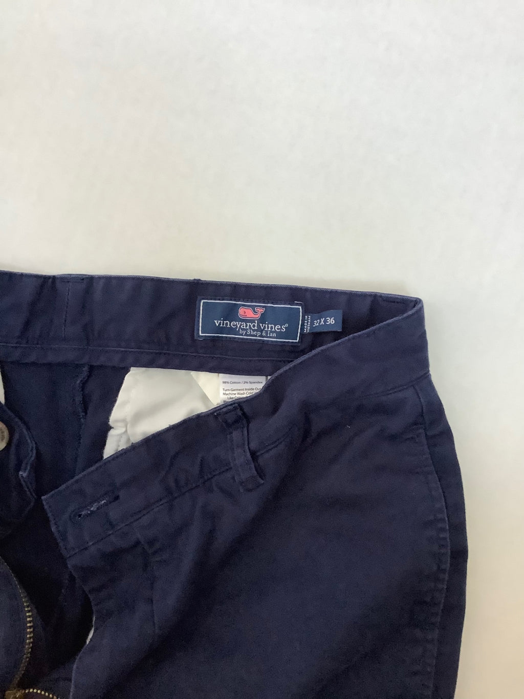 Vineyard Vines Pants 32W x 36L Navy blue Cotton, Polyester