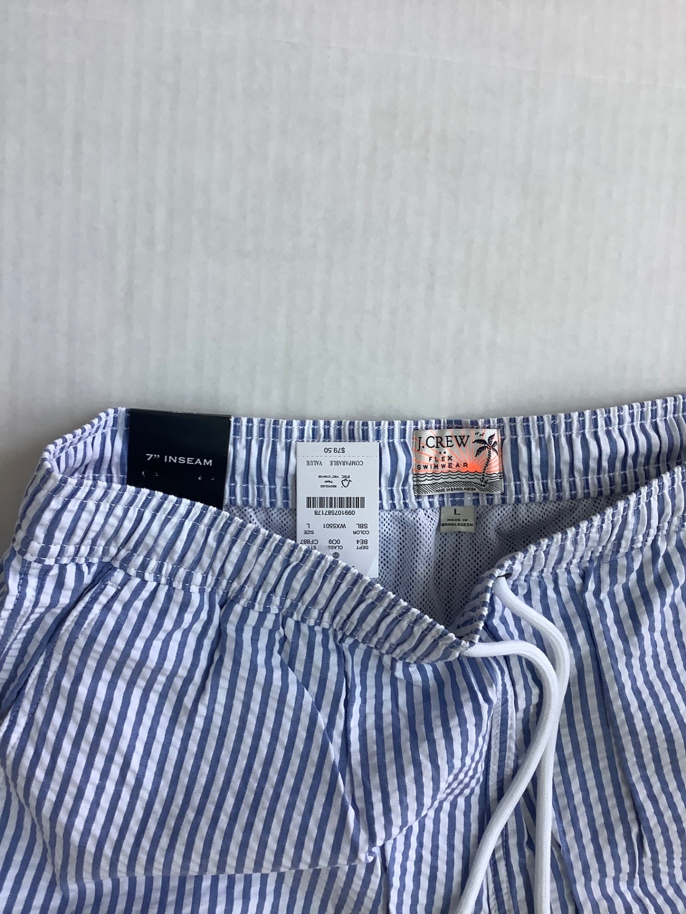 JCREW Swim Large Blue and white striped Cotton blend