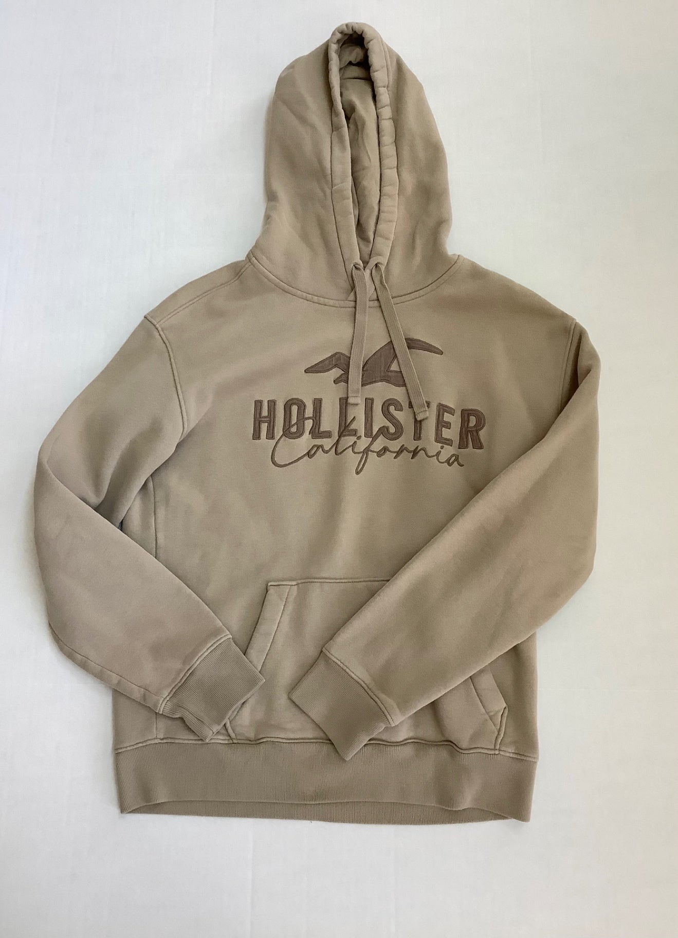 Hollister Sweatshirts/Hoodies Small Beige Cotton Blend, Fleece Lining