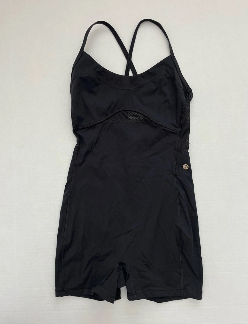 Manduka Romper Extra Small Black Synthetic, Mesh