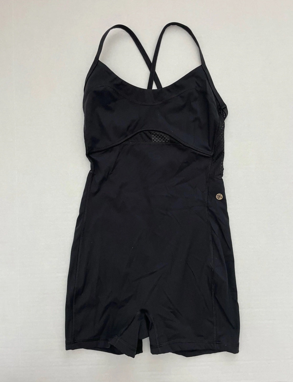 Manduka Romper Extra Small Black Synthetic, Mesh