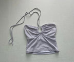 Unknown Top Small Light Purple Polyester