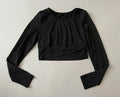 SHEIN Long Sleeve Crop Top Small BlackNylon/Spandex