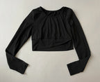SHEIN Long Sleeve Crop Top Small BlackNylon/Spandex