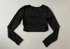 SHEIN Long Sleeve Crop Top Small BlackNylon/Spandex