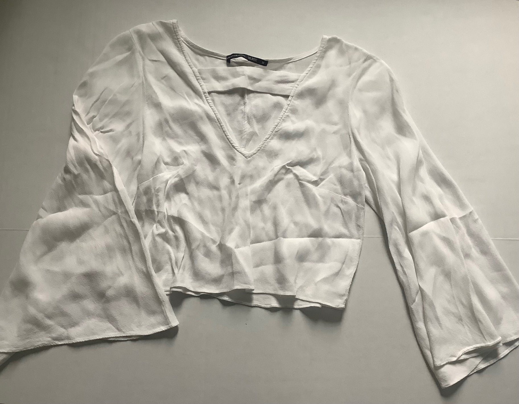 OH BOY! Tops Medium White Cotton, linen