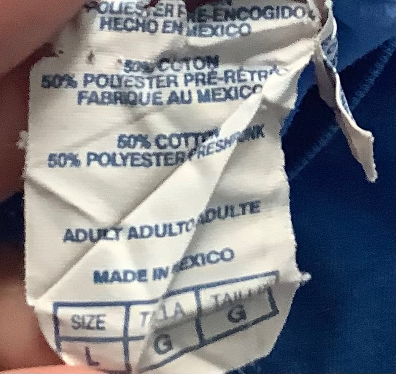 NHL Tops Large Blue Cotton, Polyester