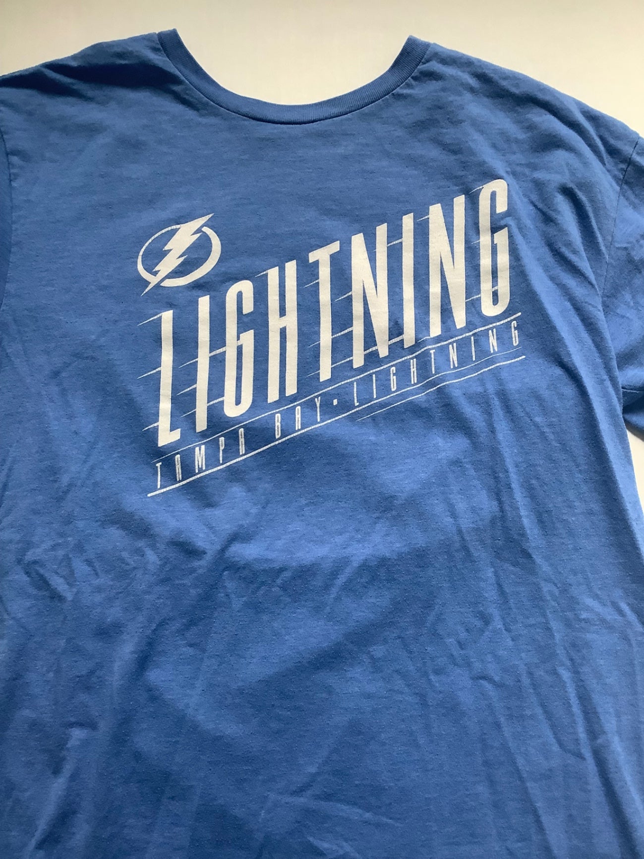 NHL Tops Large Blue Cotton, Polyester