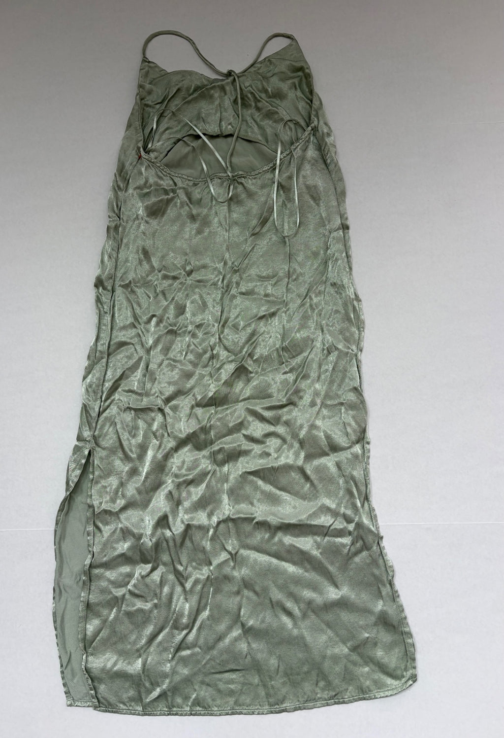 Mango Dresses/Rompers 4 Olive Green Silk/Satin-like fabric