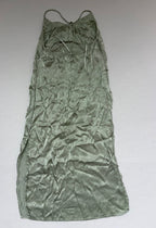 Mango Dresses/Rompers 4 Olive Green Silk/Satin-like fabric