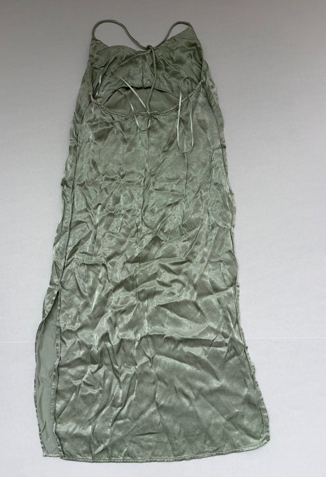 Mango Dresses/Rompers 4 Olive Green Silk/Satin-like fabric