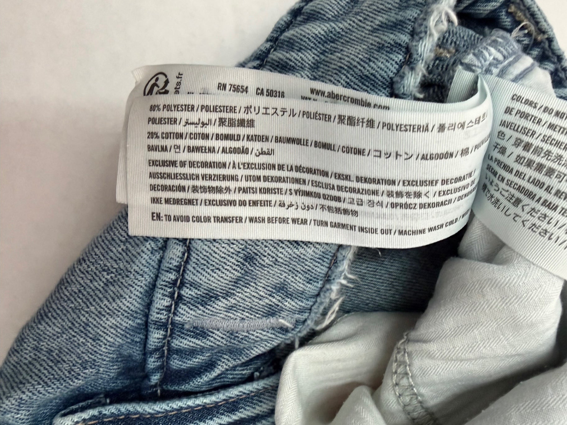 Hollister Low Rise Super Baggy Jeans W25 Blue Denim/Cotton/Polyester/Elastane