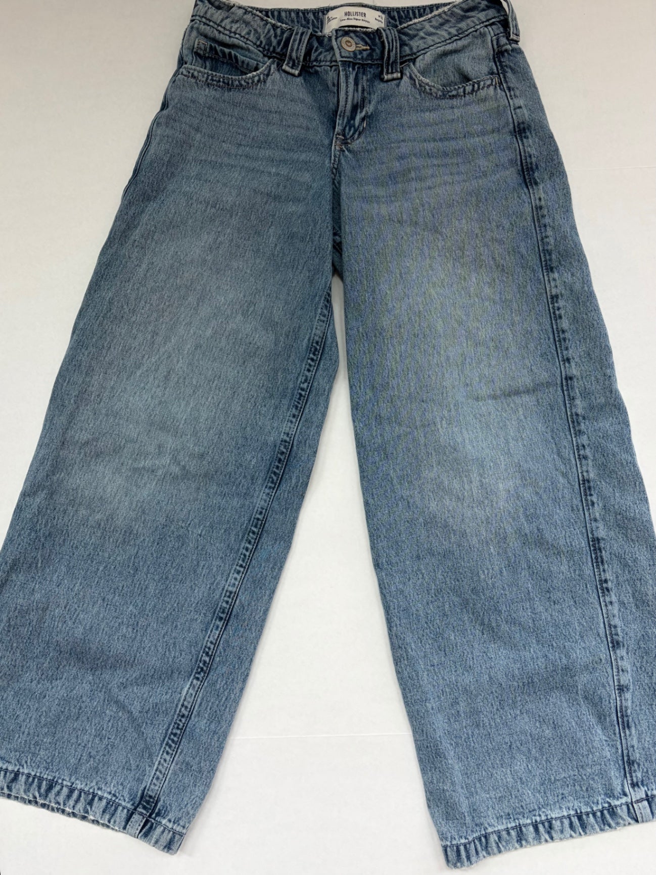 Hollister Low Rise Super Baggy Jeans W25 Blue Denim/Cotton/Polyester/Elastane