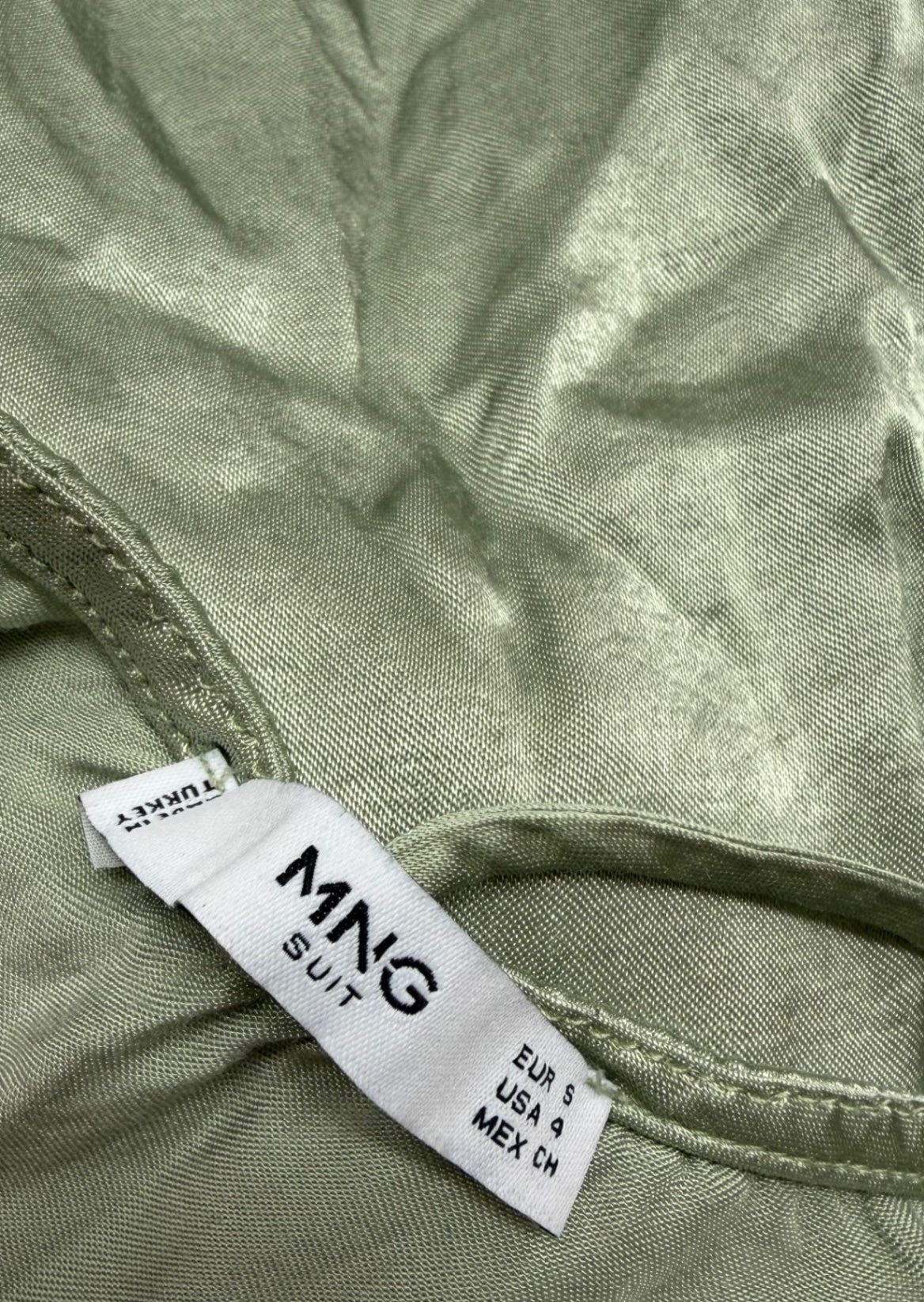 Mango Dresses/Rompers 4 Olive Green Silk/Satin-like fabric