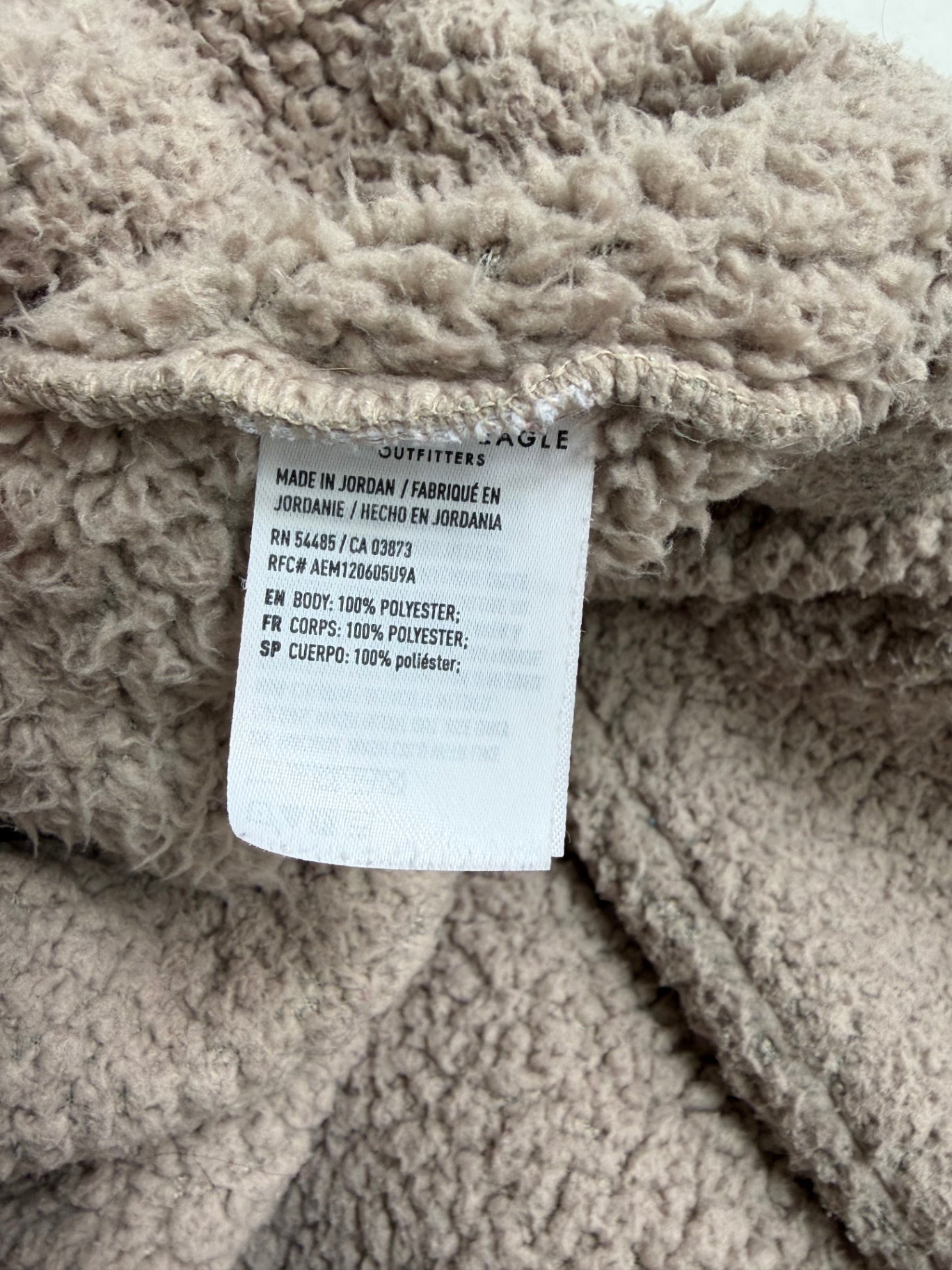 American Eagle Jackets/Coats Medium Beige Polyester fleece, Sherpa fleece