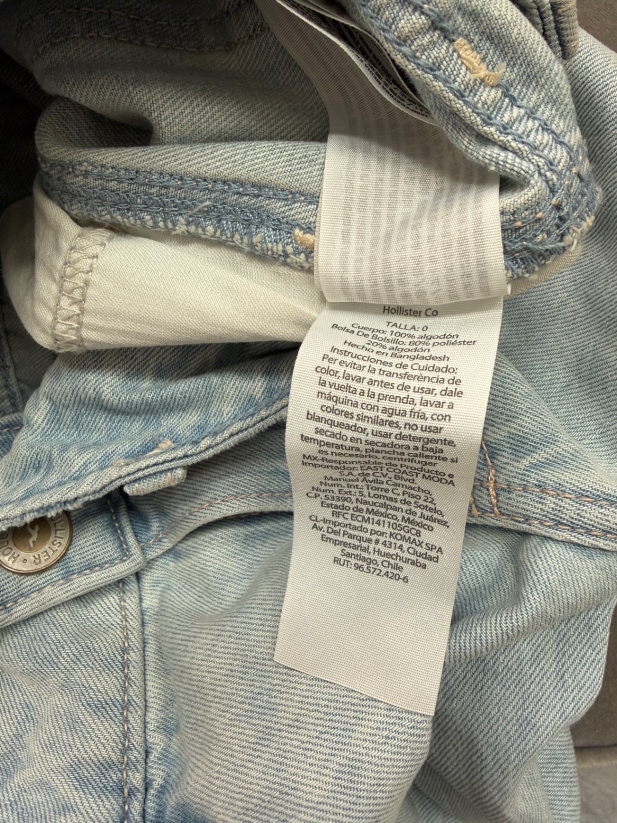 Hollister Jort Shorts W25 Light Blue Denim 