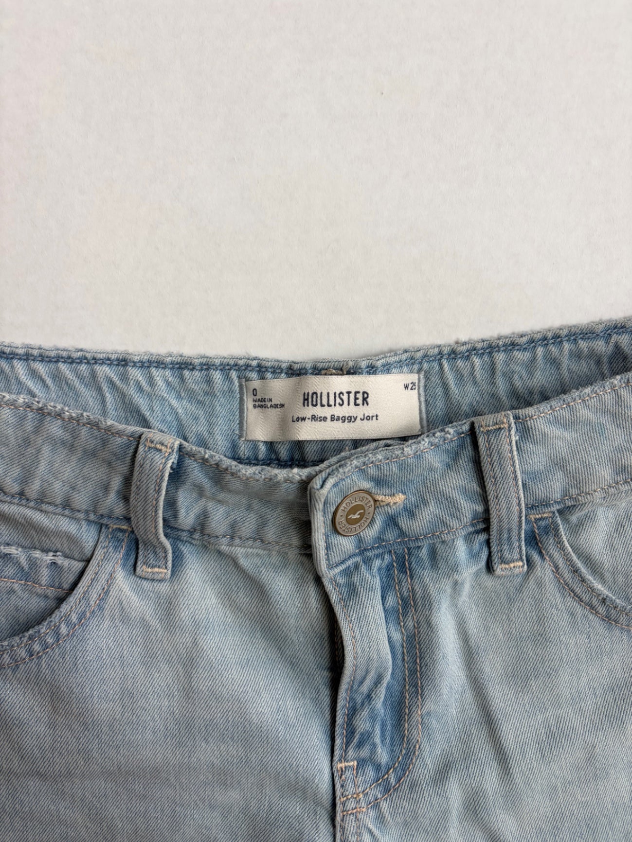 Hollister Jort Shorts W25 Light Blue Denim 