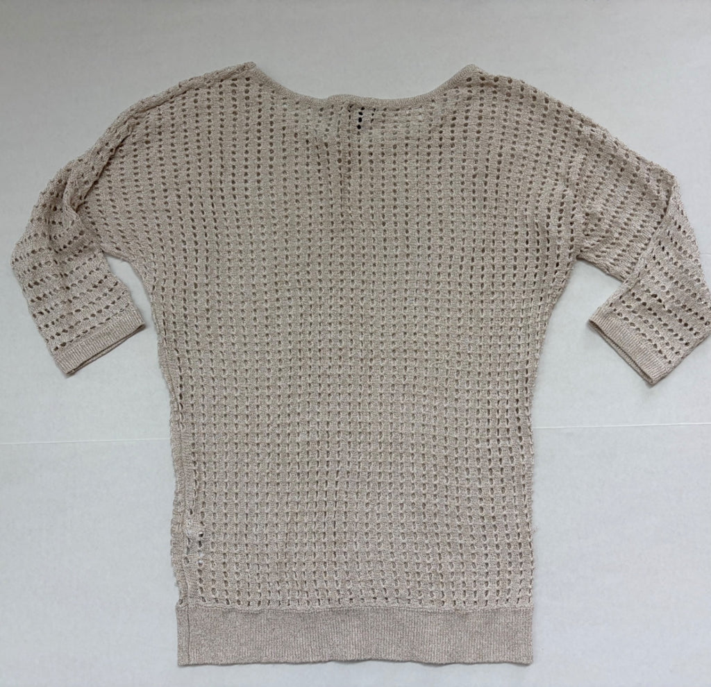Express Sweaters/Cardigans Medium Beige Rayon, Polyester, Metallic knit