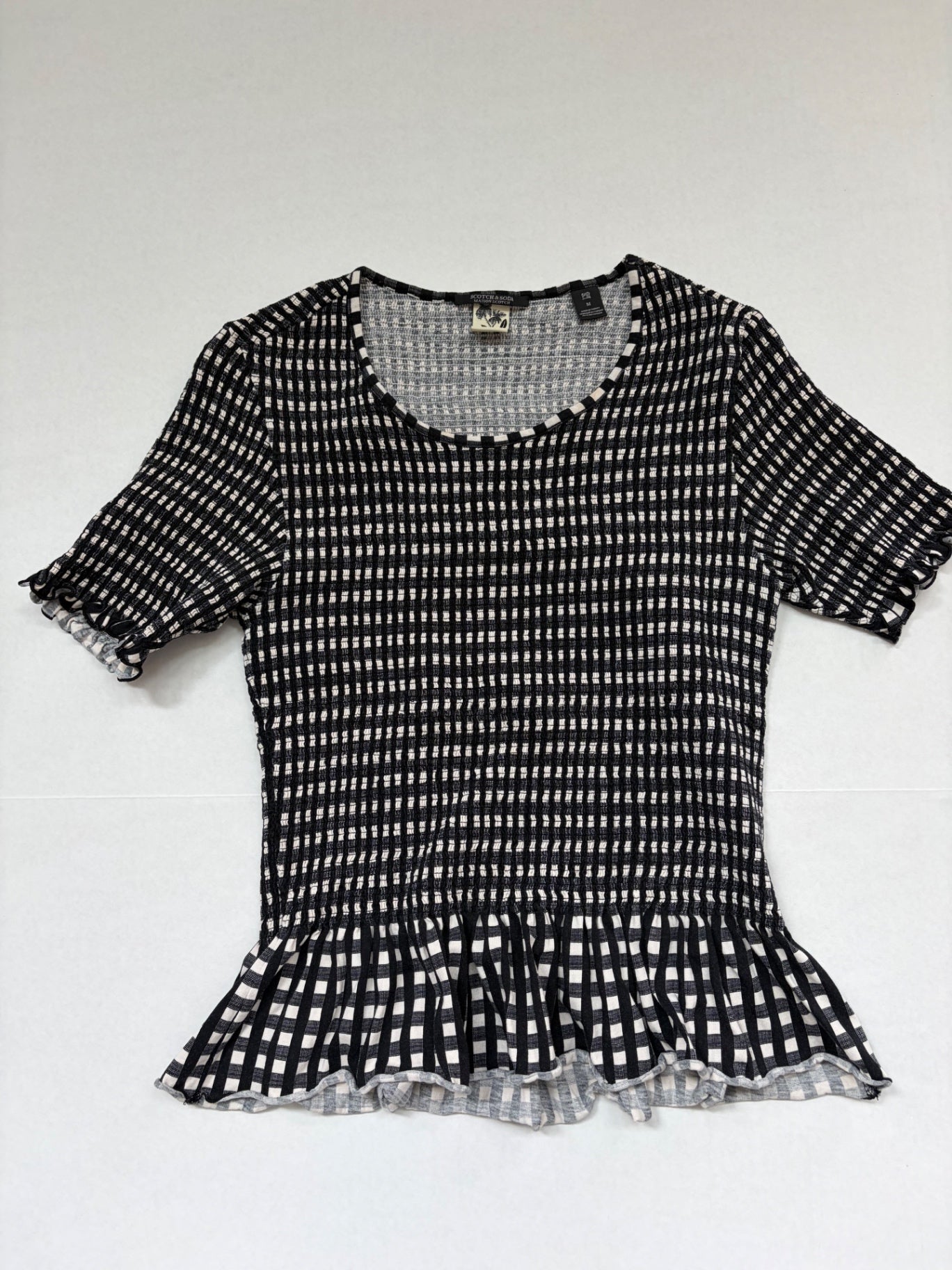 Scotch & Soda Tops Medium Black and white Cotton, woven fabric