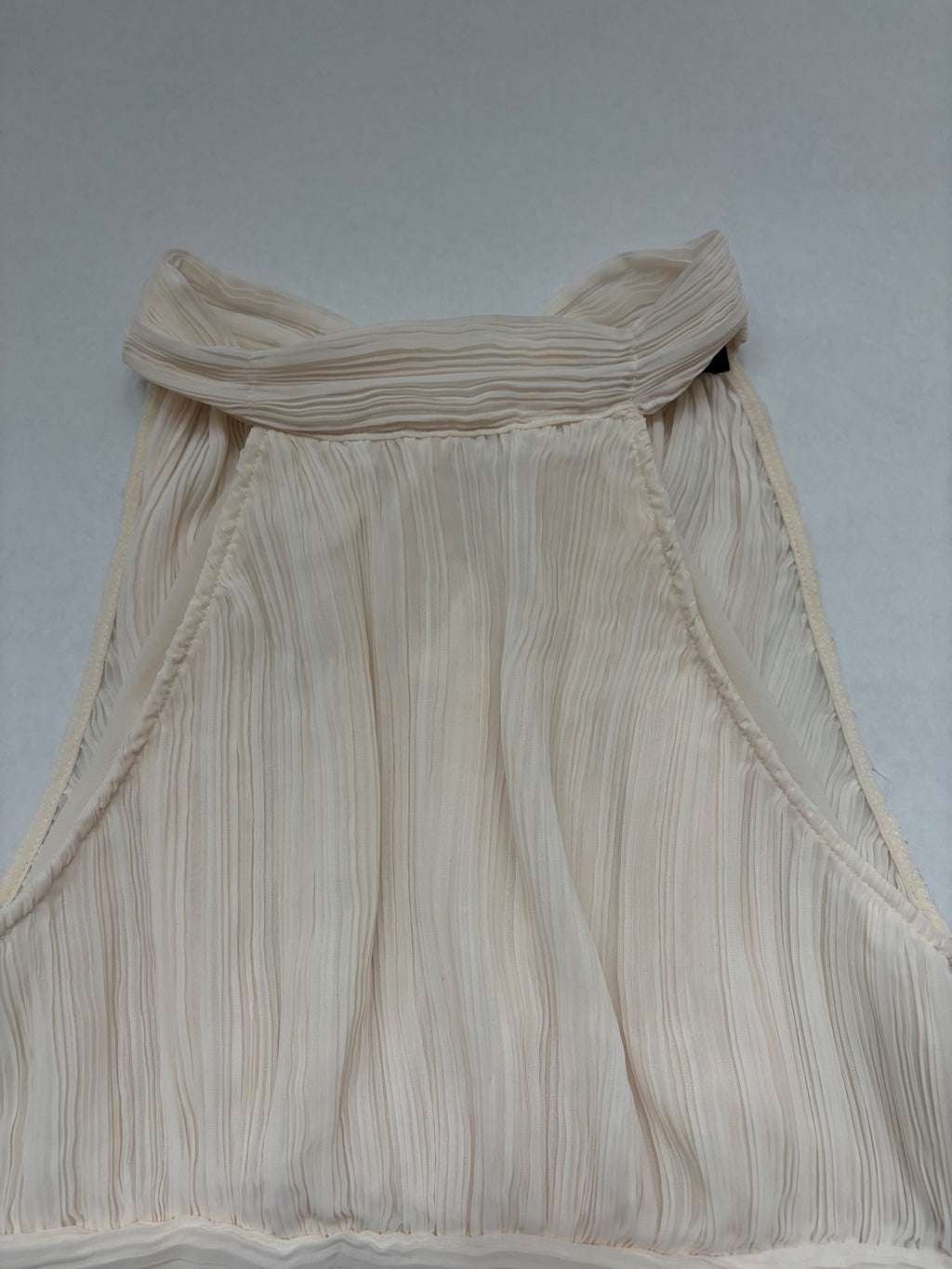 Zara Tops Extra Small Cream/Beige Pleated fabric, Polyester