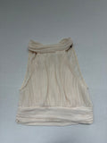 Zara Tops Extra Small Cream/Beige Pleated fabric, Polyester
