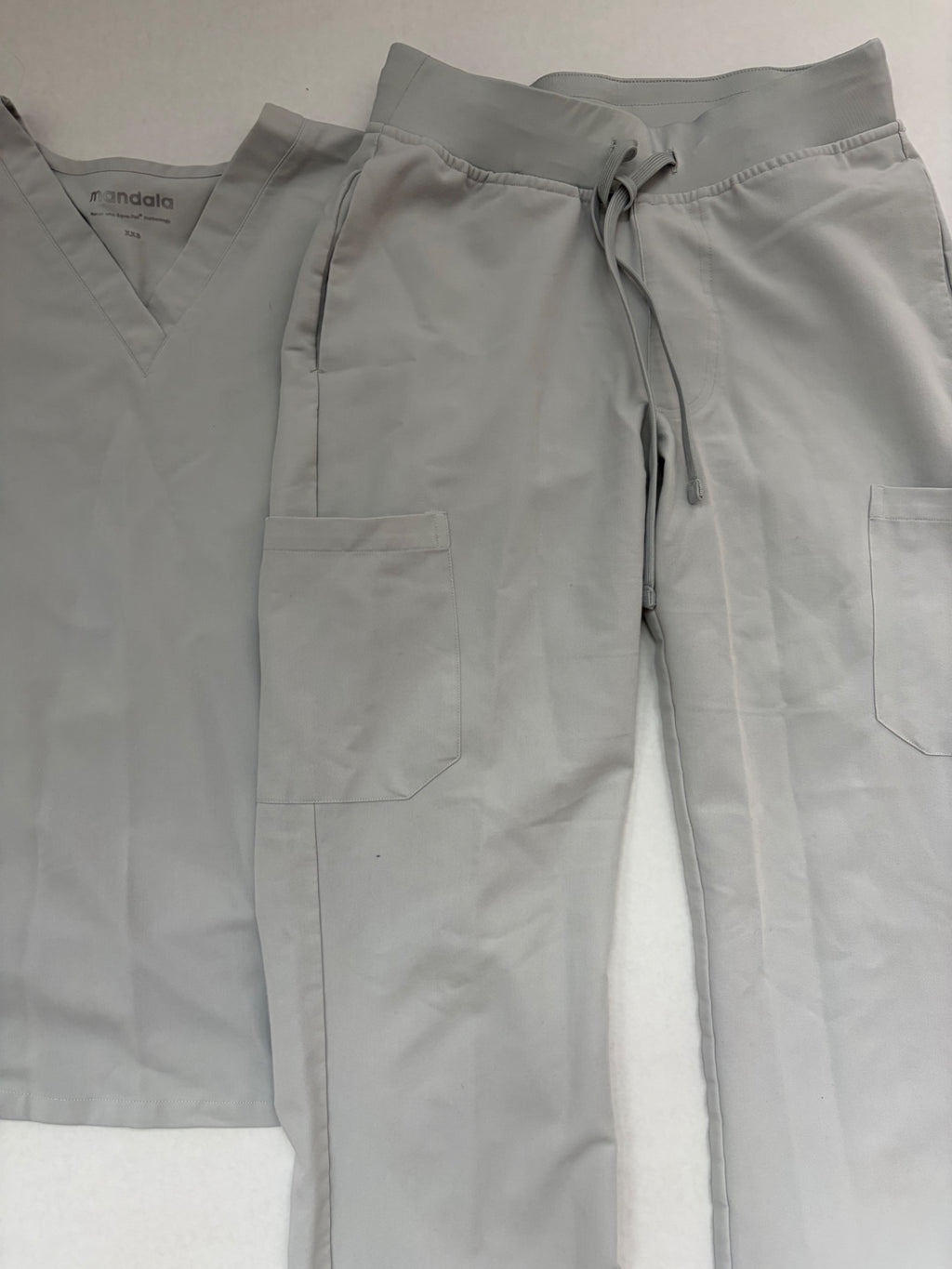 Mandala Scrubs Extra Extra Small Light Gray Polyester/Viscose/Spandex