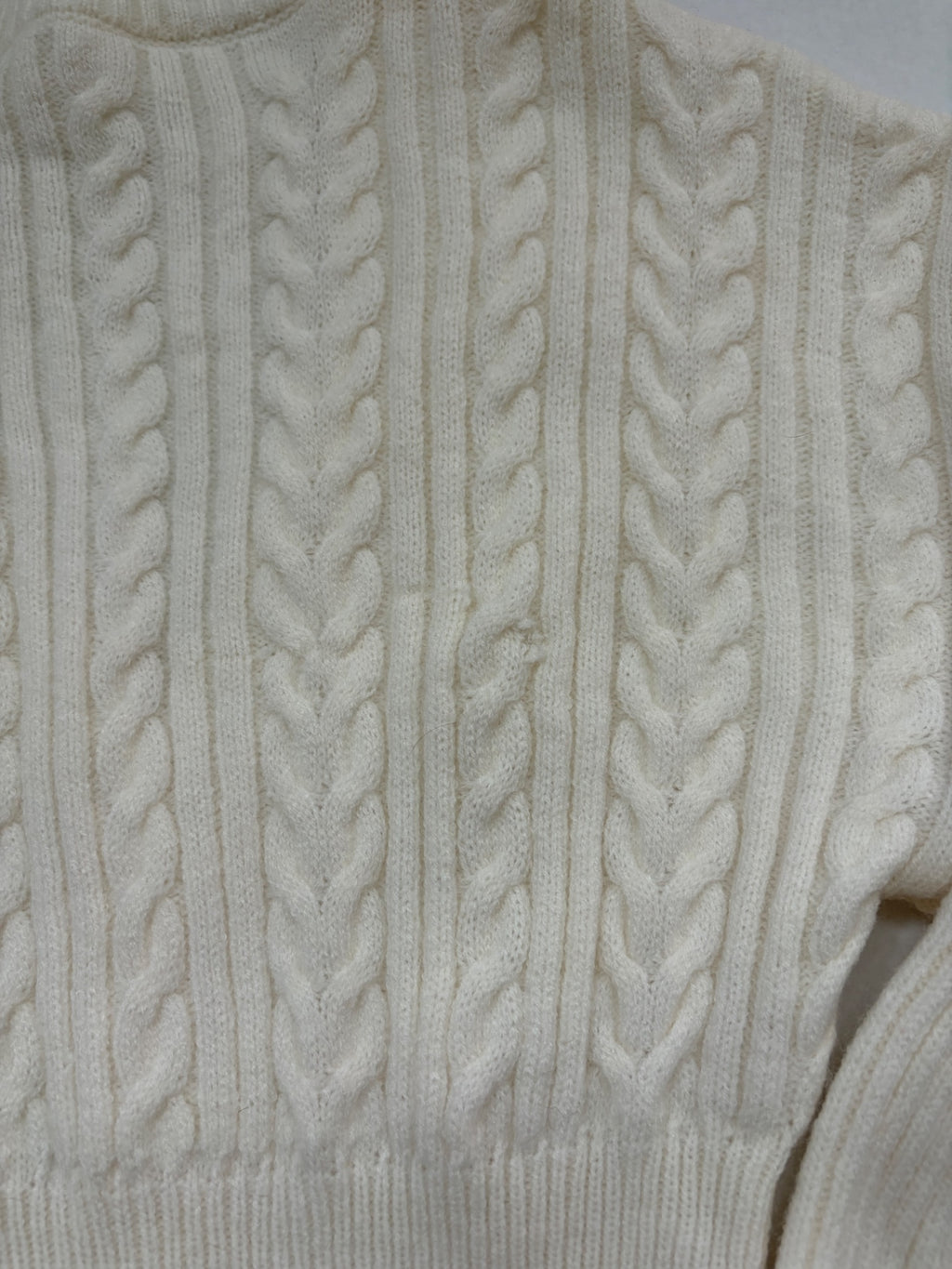 MUSERA Sweaters/Cardigans Small Cream/Off-white Cable Knit