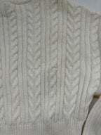 MUSERA Sweaters/Cardigans Small Cream/Off-white Cable Knit