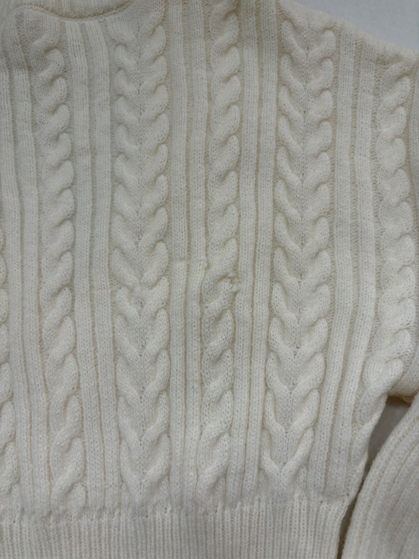 MUSERA Sweaters/Cardigans Small Cream/Off-white Cable Knit