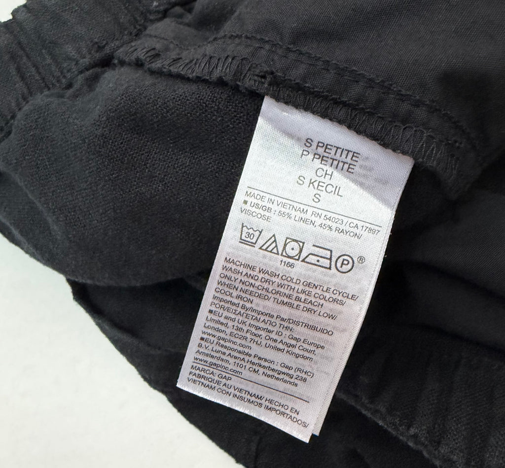 Gap Pants Small Petite Black Rayon/Linen/Viscose