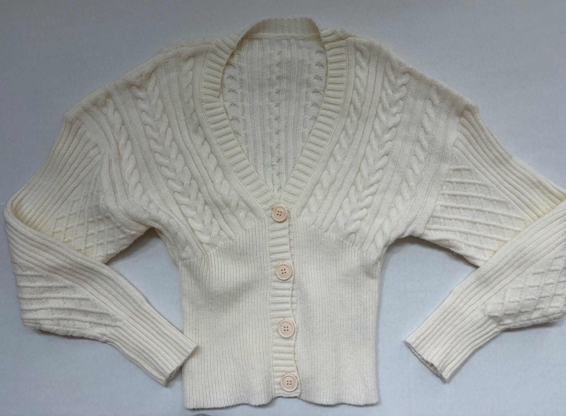 MUSERA Sweaters/Cardigans Small Cream/Off-white Cable Knit